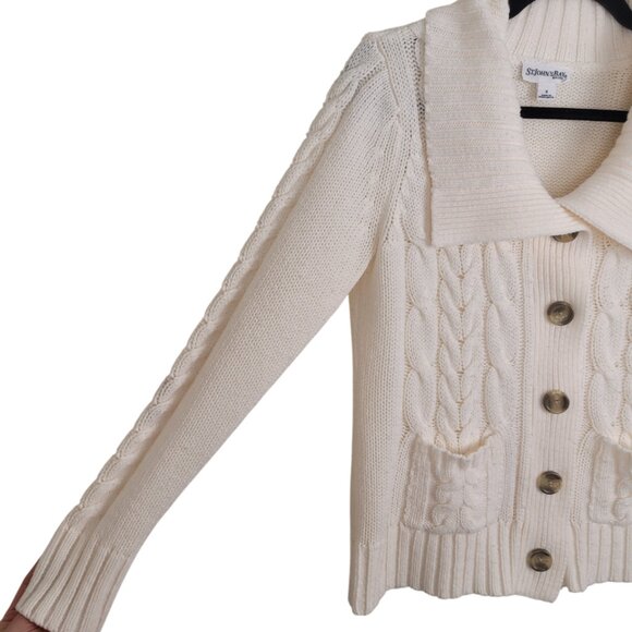 Chunky Knit Button Up Cardigan St Johns Bay size small - Picture 3 of 8